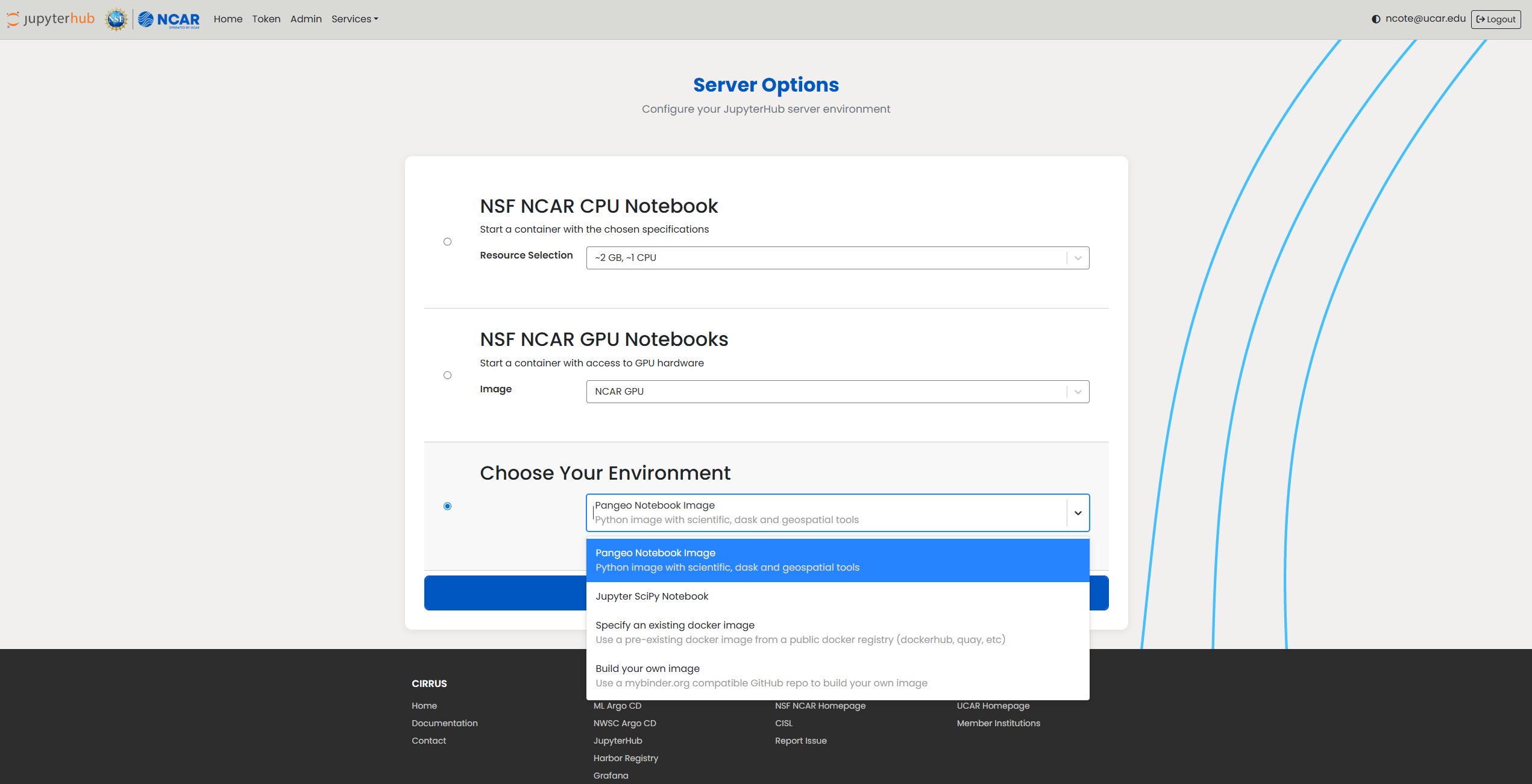 CIRRUS JupyterHub screenshot